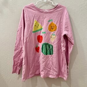 Tea Collection Friendly Fruit Graphic Misty Mauve Long Sleeve Shirt